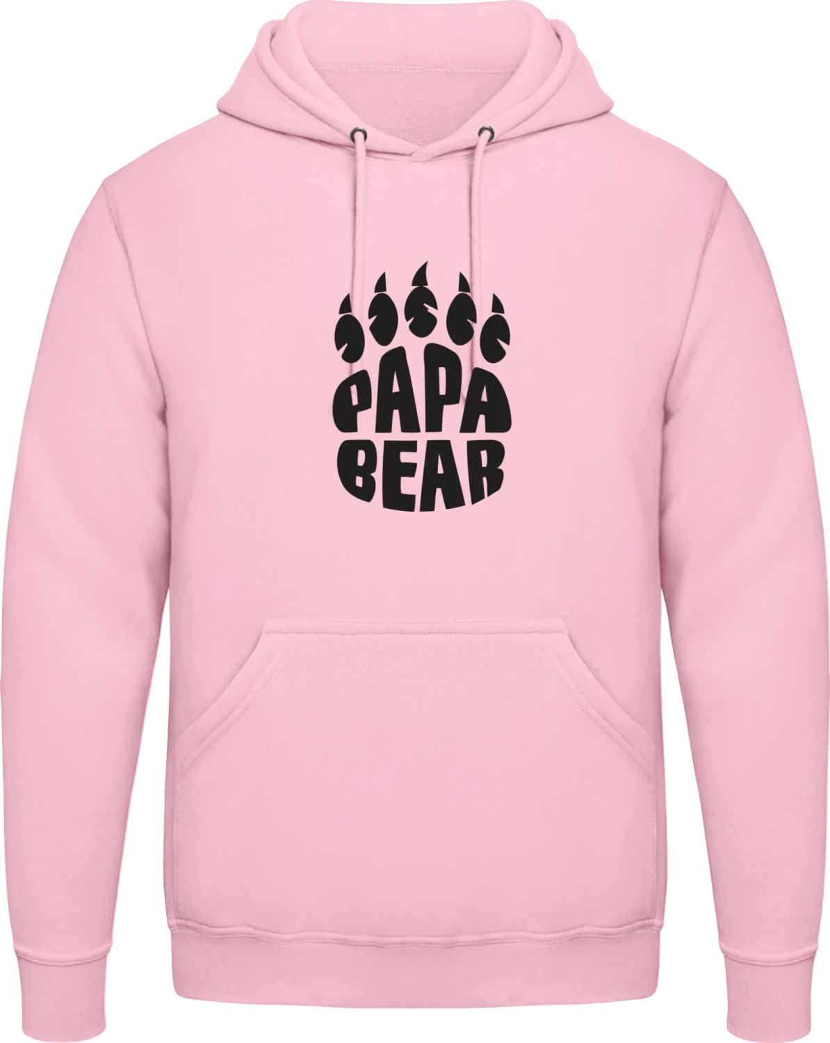 Papa Bear Paw - Baby pink AWDis man hoodie - Front