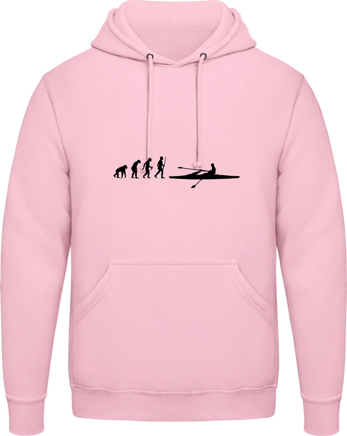 Rower Evolution - Baby pink AWDis man hoodie - Front