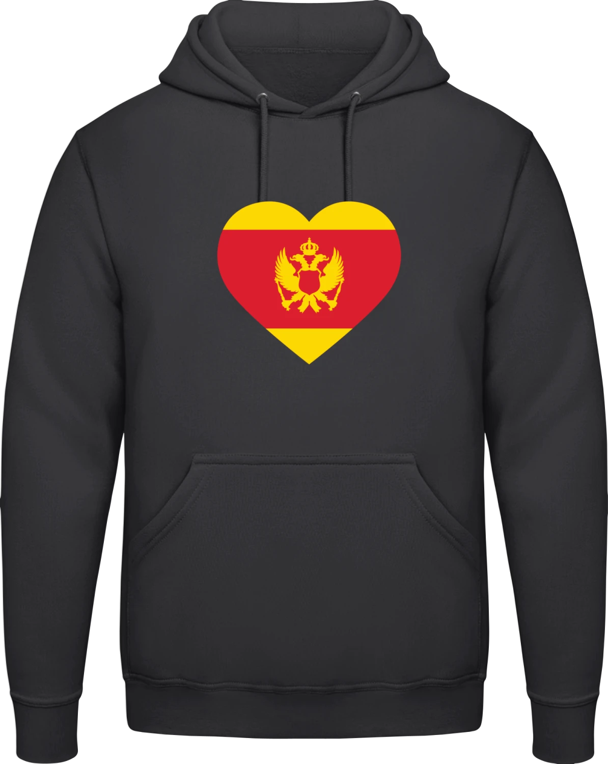 Montenegro Heart Flag - Front_Jet Black