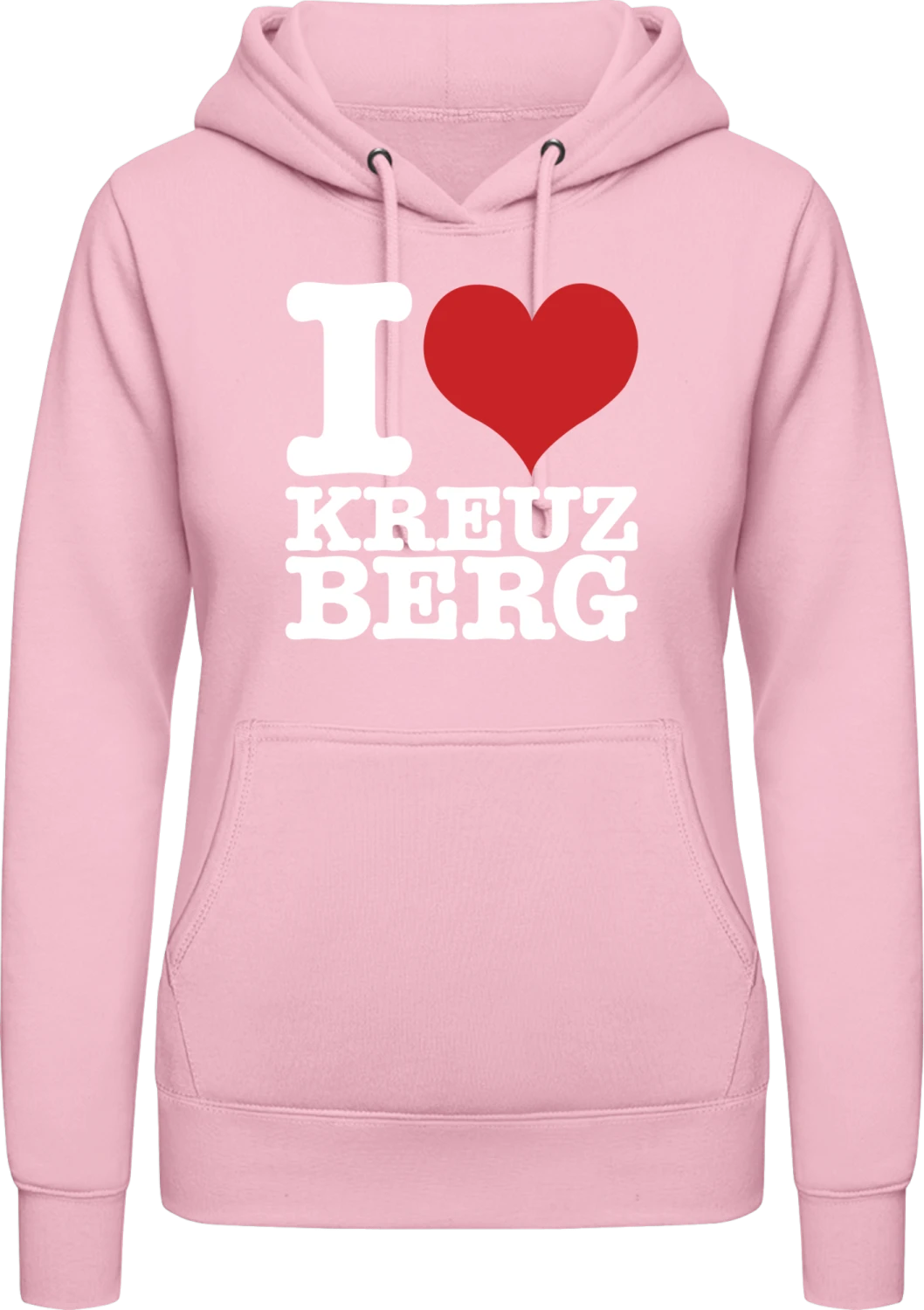 Kreuzberg - Baby pink AWDis ladies hoodie - Front