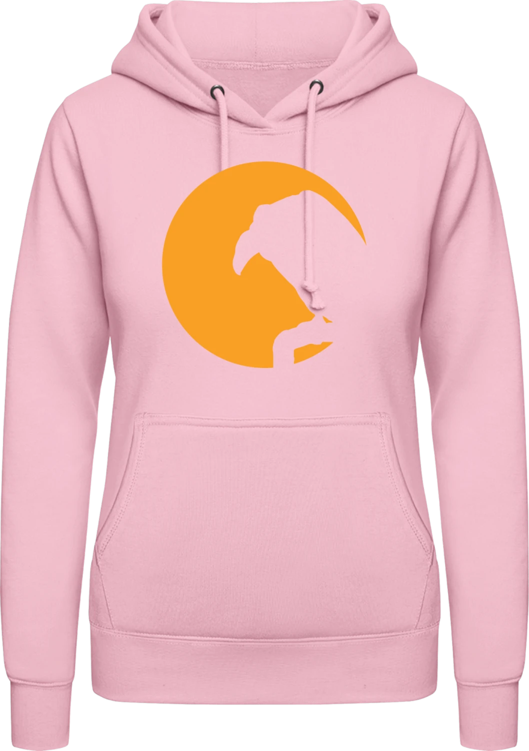 Vulture In The Night - Baby pink AWDis ladies hoodie - Front