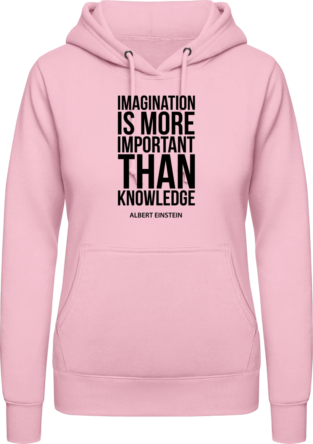 Imagination Is More Important Than Knowledge - Baby pink AWDis ladies hoodie - Front