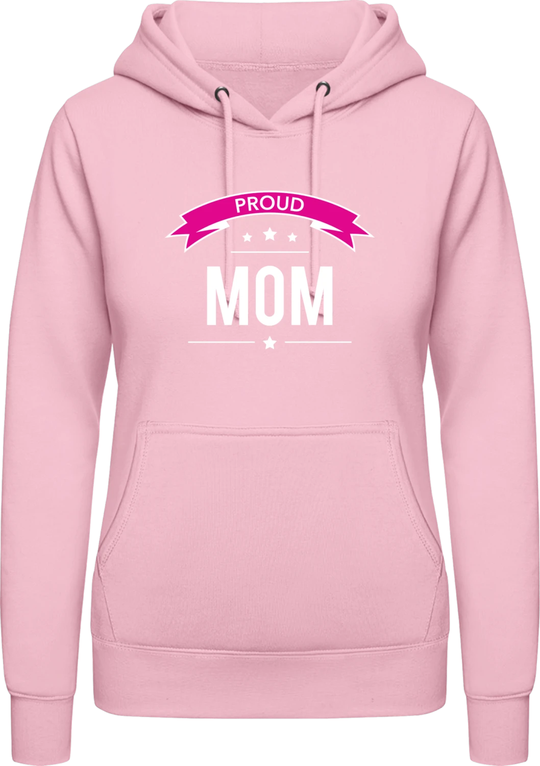 Proud Mom - Baby pink AWDis ladies hoodie - Front