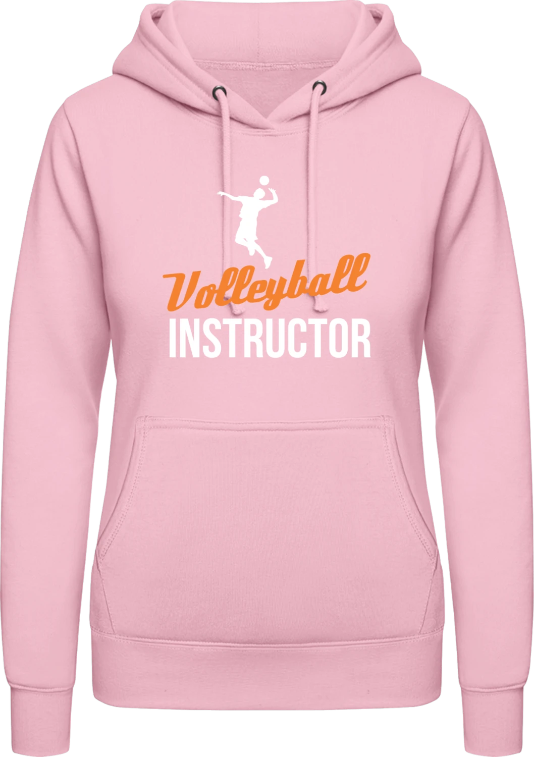 Volleyball Instructor - Baby pink AWDis ladies hoodie - Front