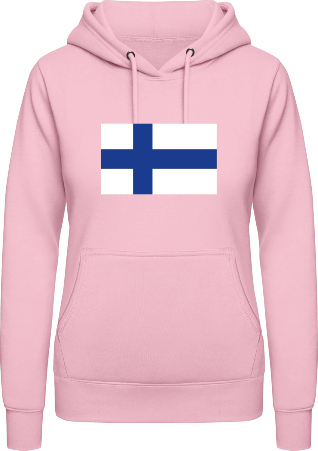 Finland Flag - Baby pink AWDis ladies hoodie - Front