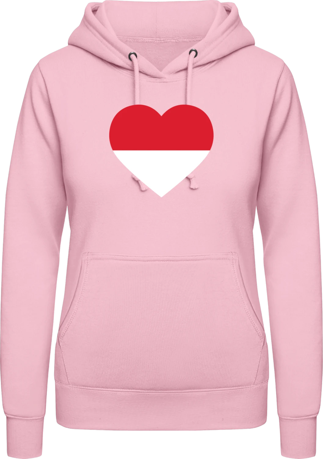 Monaco Heart Flag - Baby pink AWDis ladies hoodie - Front