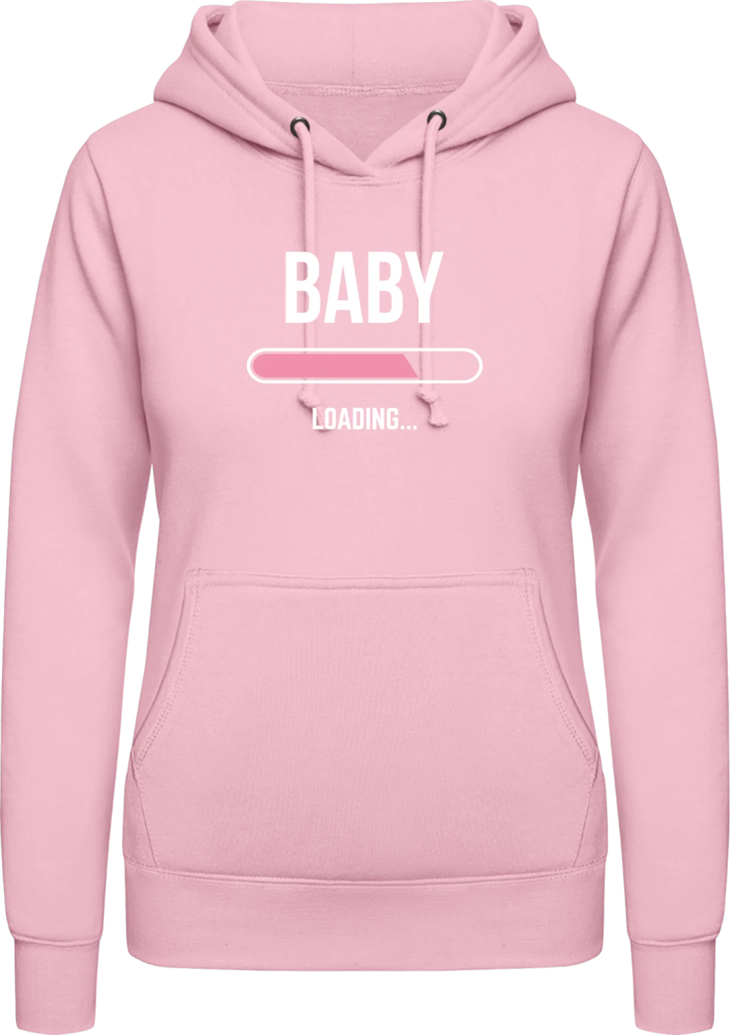 Baby Loading Rose - Baby pink AWDis ladies hoodie - Front