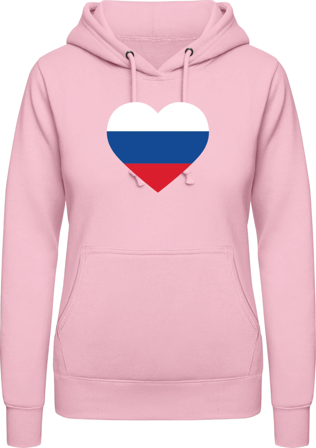 Russia Heart Flag - Baby pink AWDis ladies hoodie - Front