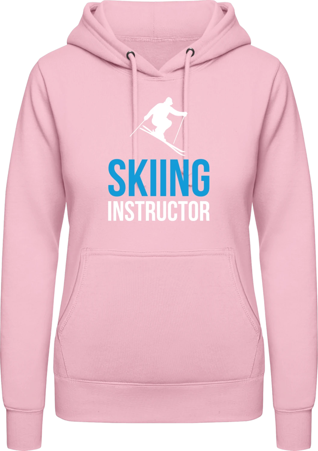 Skiing Instructor - Baby pink AWDis ladies hoodie - Front