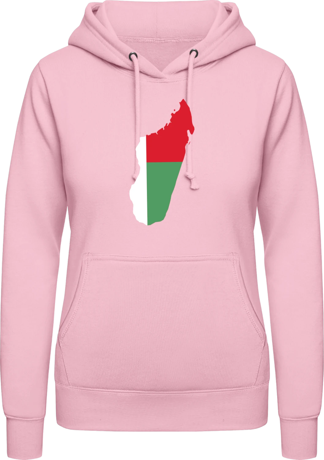 Madagascar - Baby pink AWDis ladies hoodie - Front