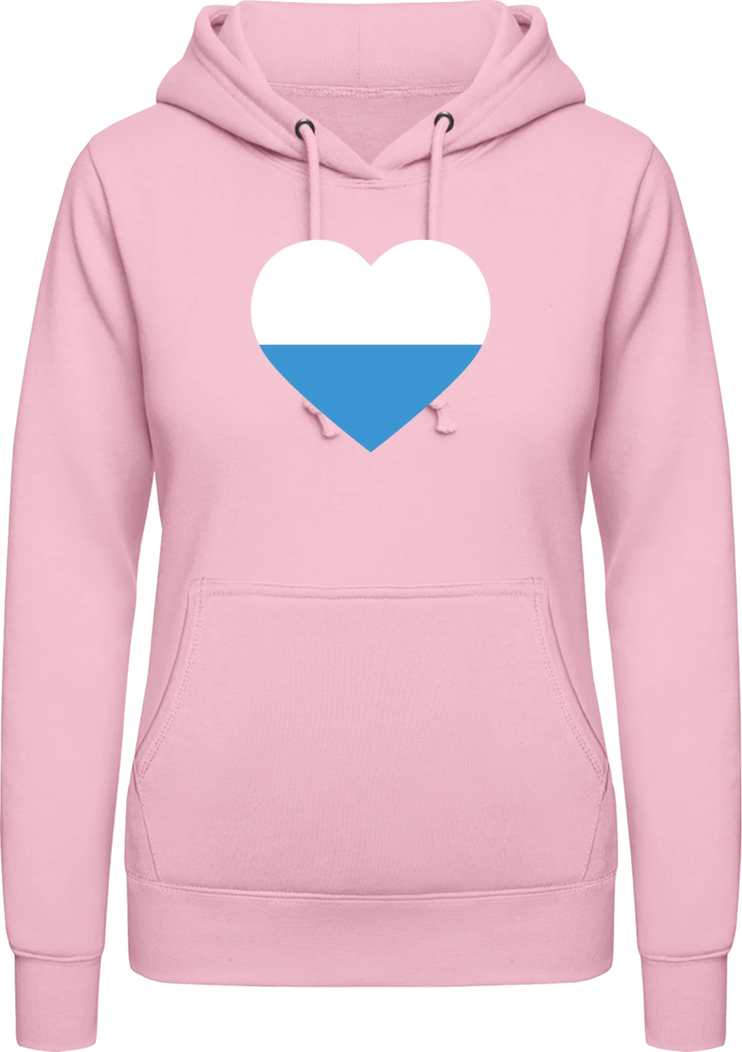 San Marino Heart Flag - Baby pink AWDis ladies hoodie - Front