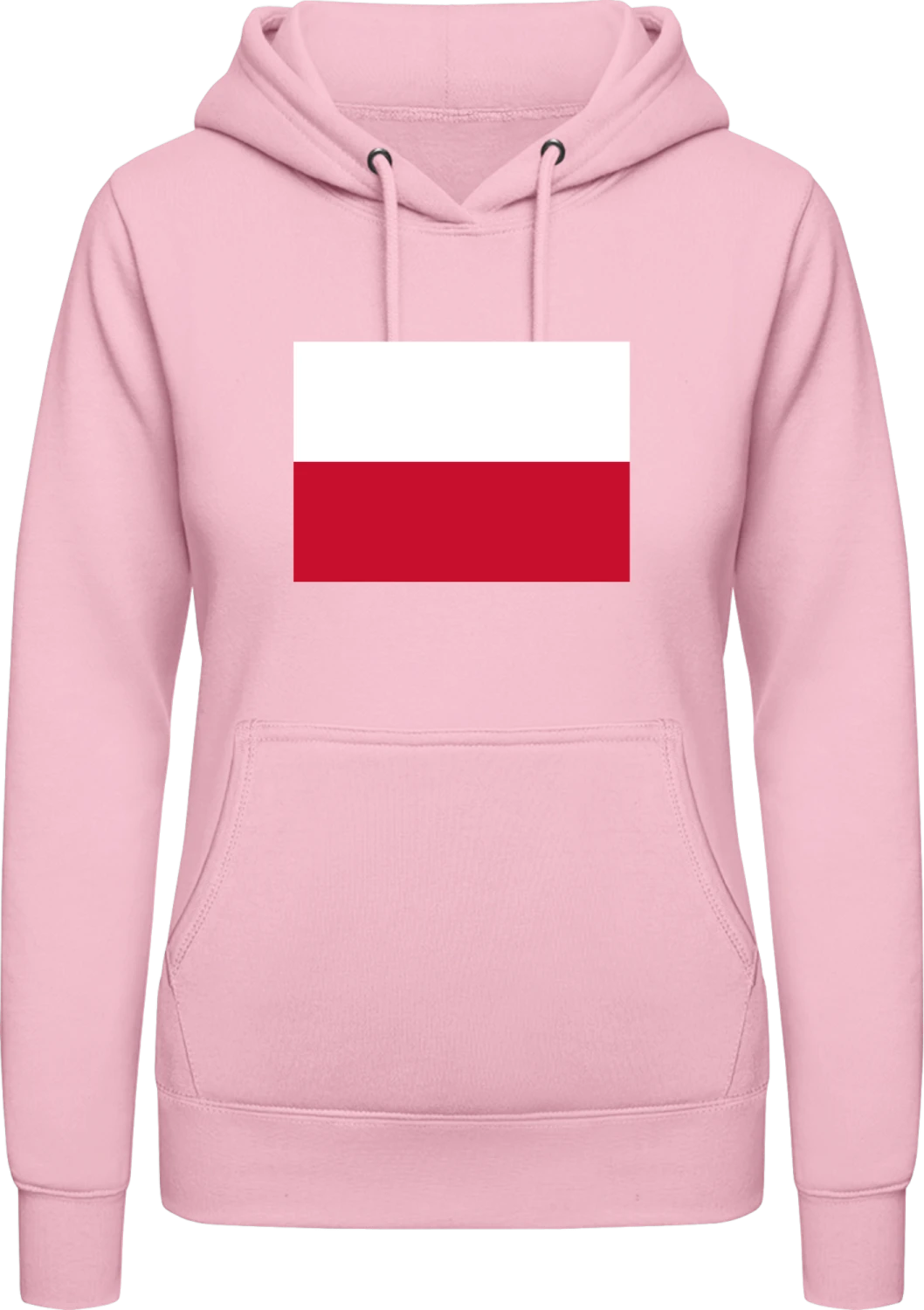 Poland Flag - Baby pink AWDis ladies hoodie - Front