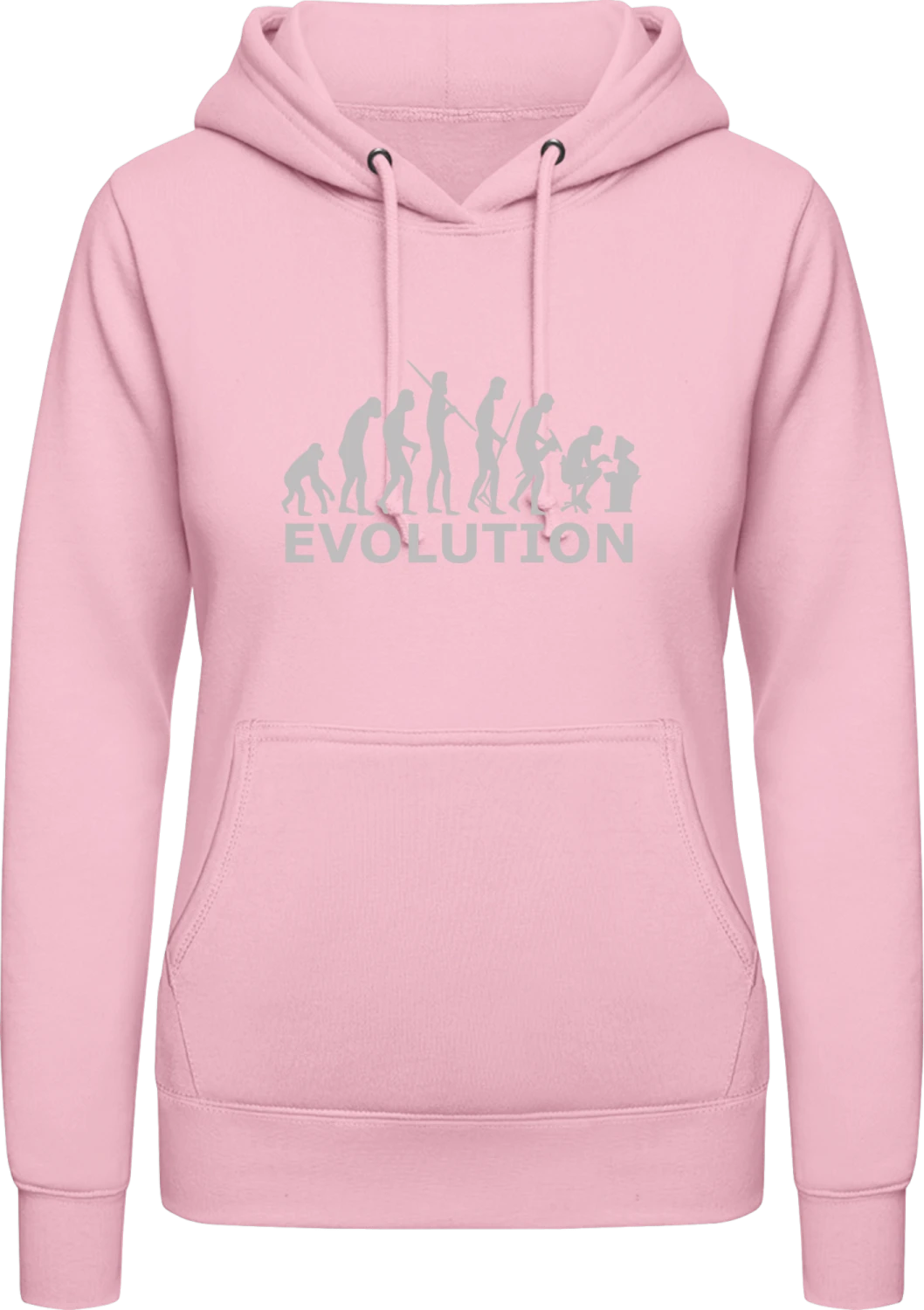 Geek Evolution Theory - Baby pink AWDis ladies hoodie - Front