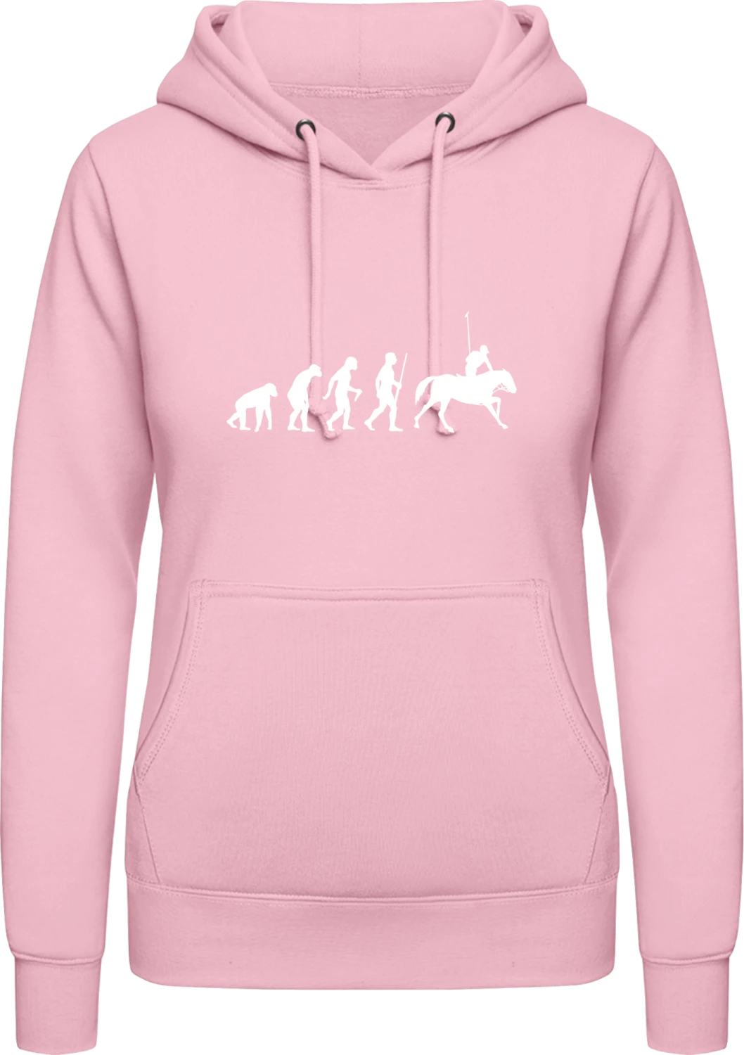 Horse Racing Evolution Humour - Baby pink AWDis ladies hoodie - Front