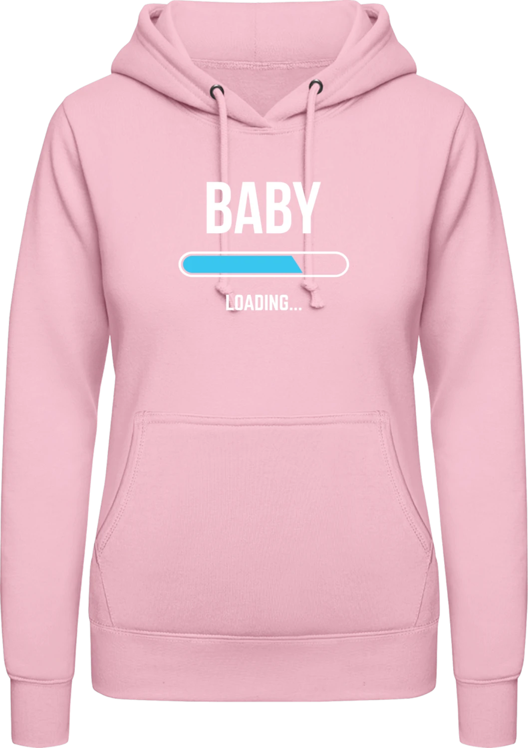 Baby Loading Blue - Baby pink AWDis ladies hoodie - Front