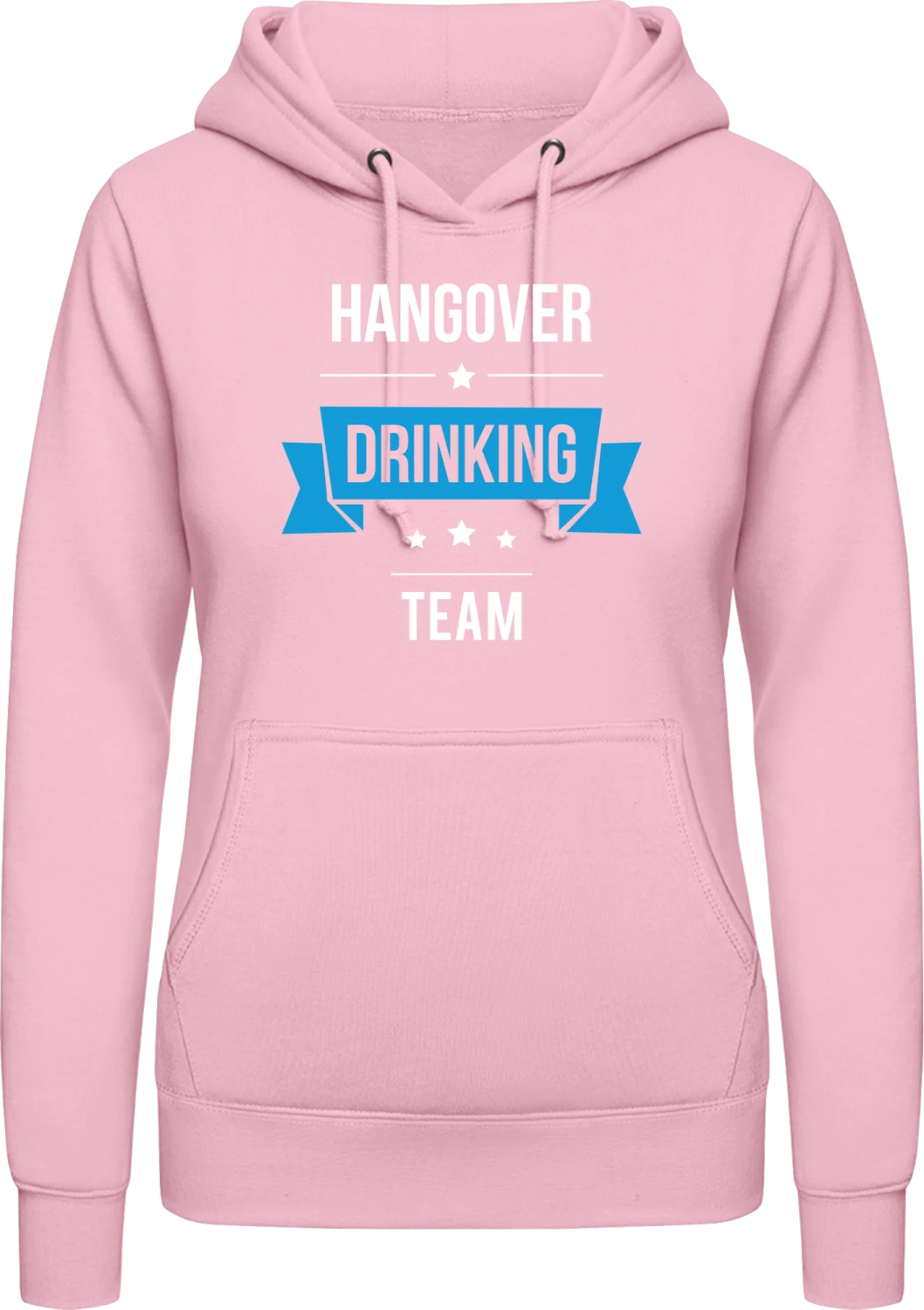 Hangover Drinking Team - Baby pink AWDis ladies hoodie - Front