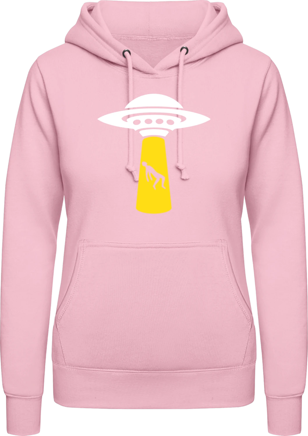 Extraterrestrian Abduction - Baby pink AWDis ladies hoodie - Front