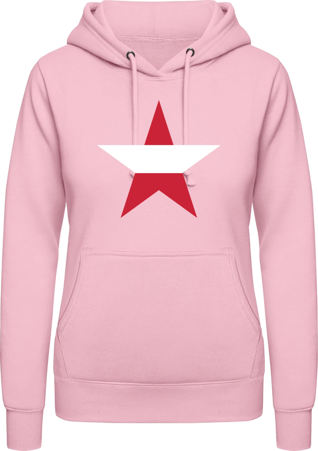 Austrian Star - Baby pink AWDis ladies hoodie - Front