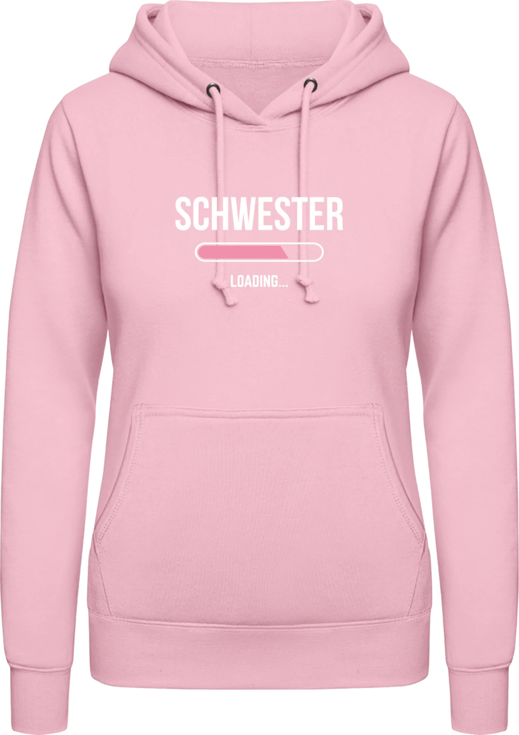 Schwester - Baby pink AWDis ladies hoodie - Front