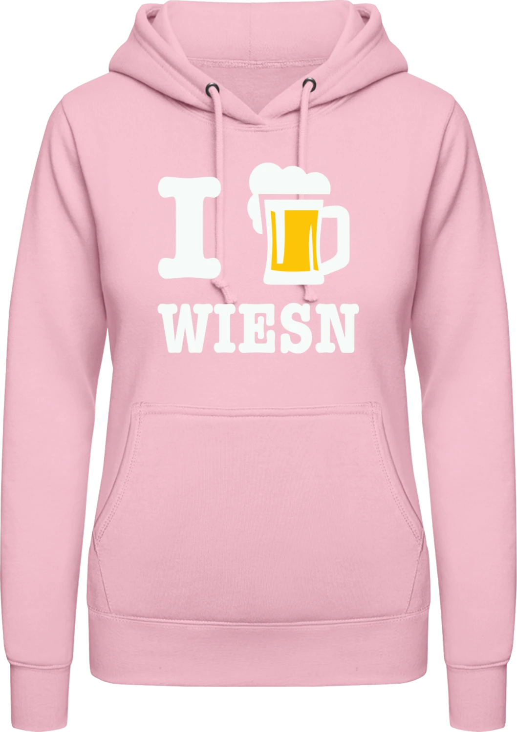 I Love Wiesn mit Halbe - Baby pink AWDis ladies hoodie - Front