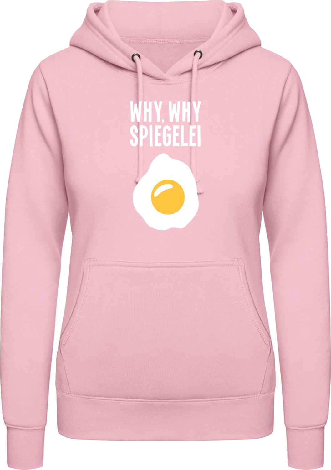 Why Why Spiegelei - Baby pink AWDis ladies hoodie - Front