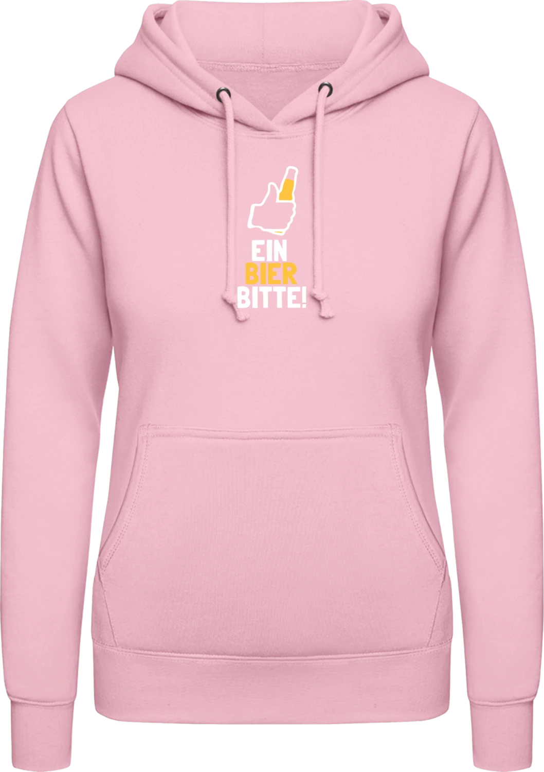 Ein Bier bitte - Baby pink AWDis ladies hoodie - Front