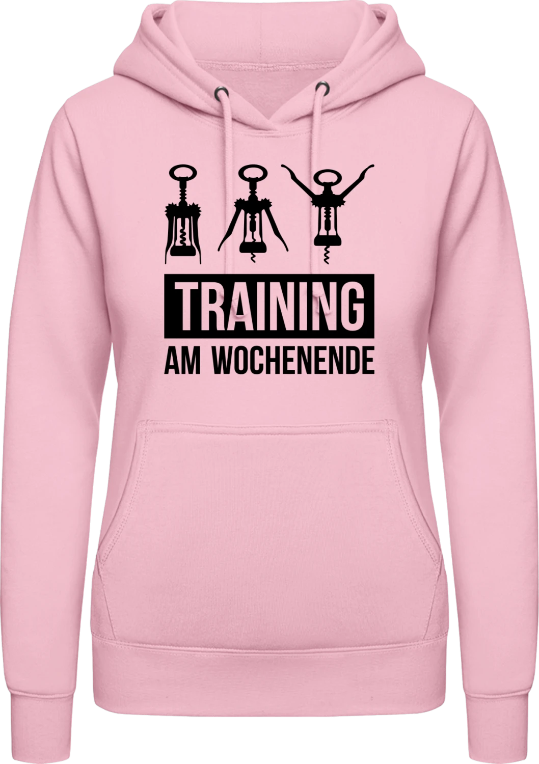 Training am Wochenende - Baby pink AWDis ladies hoodie - Front