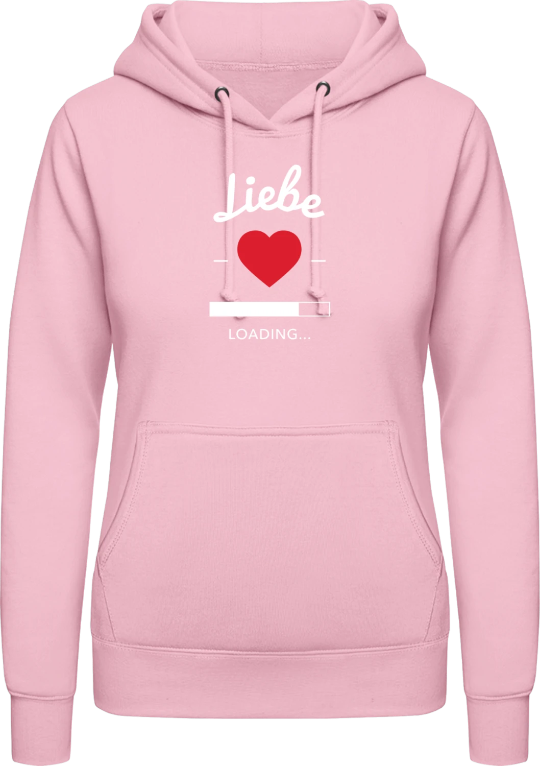 Liebe loading - Baby pink AWDis ladies hoodie - Front