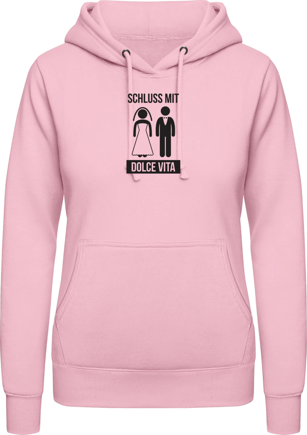 Schluss mit Dolce Vita - Baby pink AWDis ladies hoodie - Front