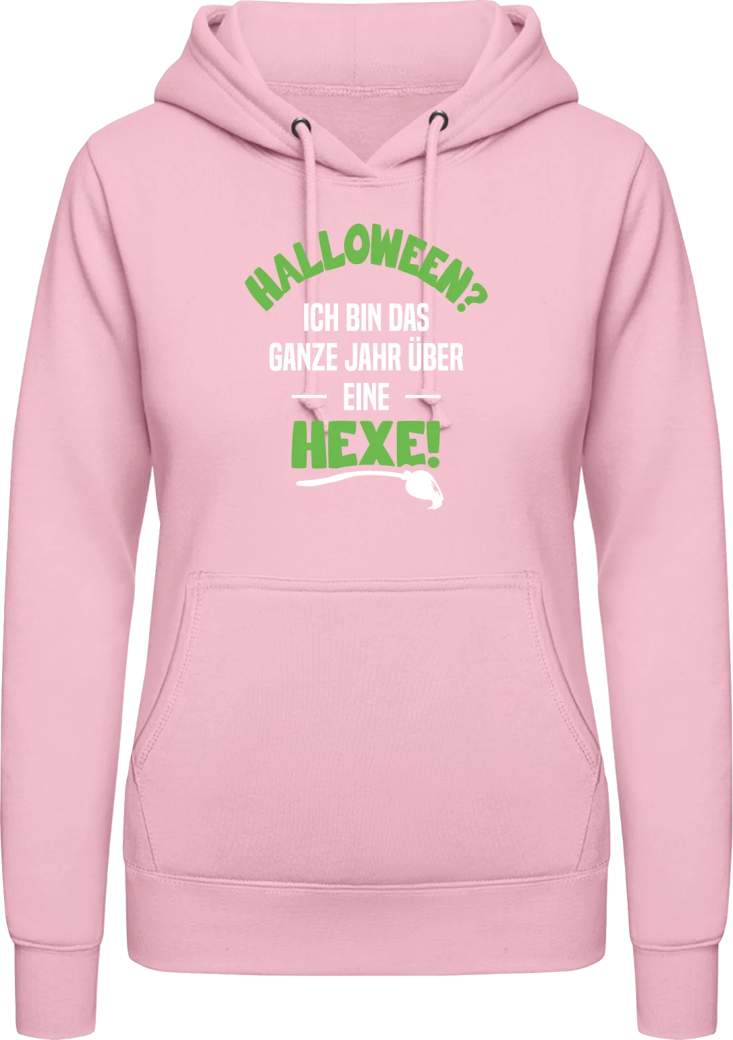 Halloween ganzjährig Hexe - Baby pink AWDis ladies hoodie - Front