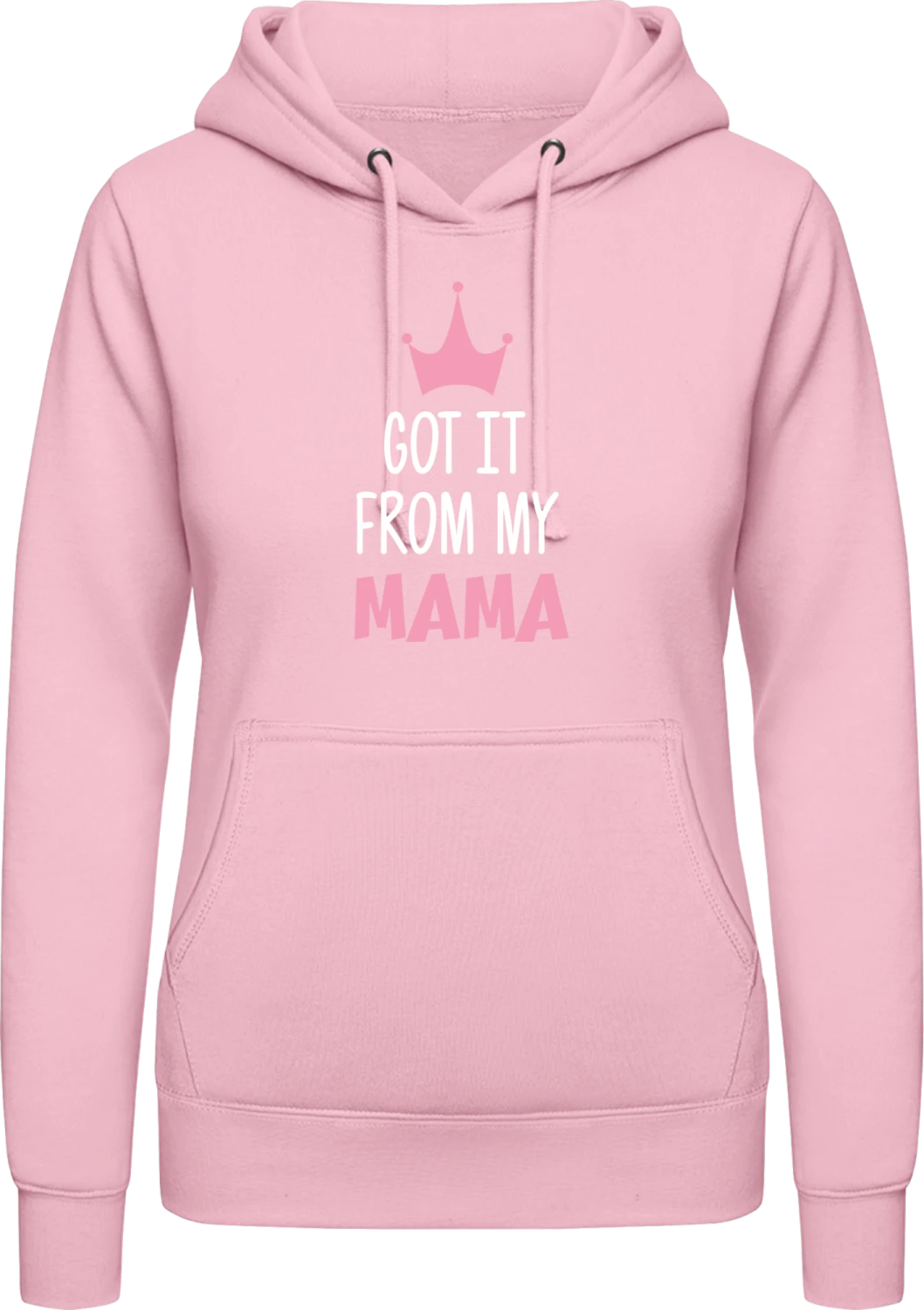 Got It From My Mama - Baby pink AWDis ladies hoodie - Front