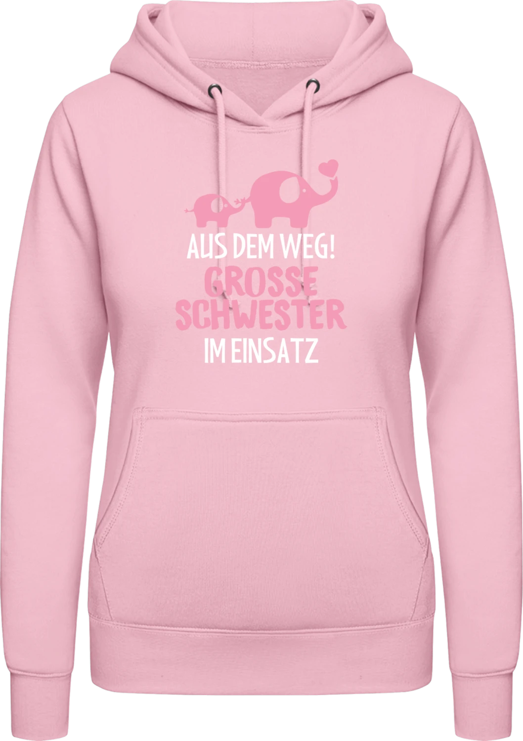 Aus dem Weg! Grosse Schwester im Einsatz - Baby pink AWDis ladies hoodie - Front