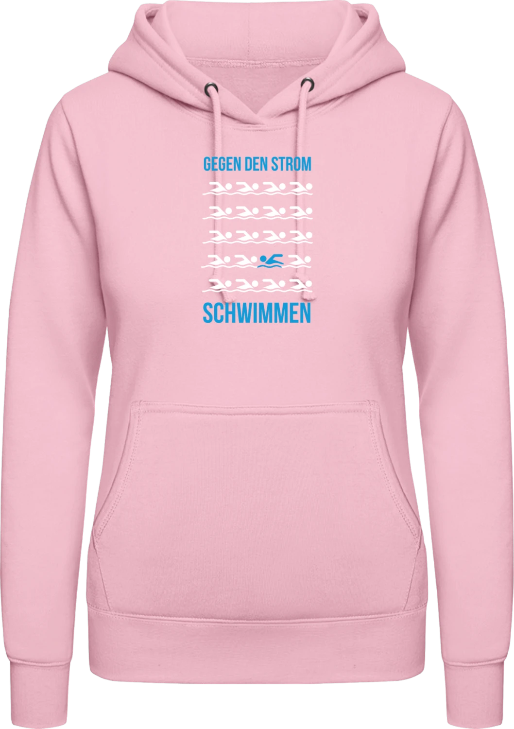 Gegen den Strom schwimmen - Baby pink AWDis ladies hoodie - Front