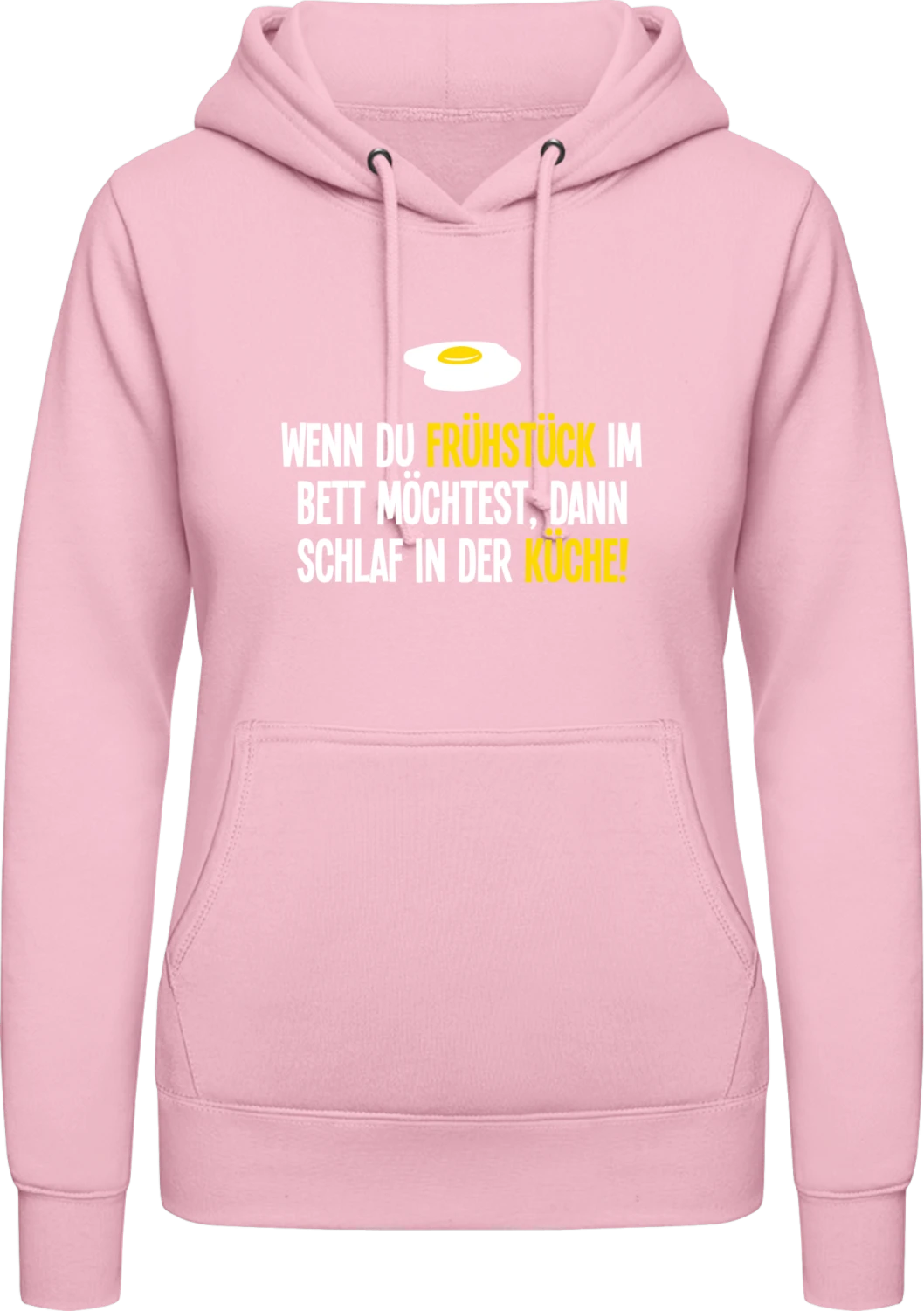 Wenn du Frühstück im Bett möchtest, dann schlaf in der Küche! - Baby pink AWDis ladies hoodie - Front