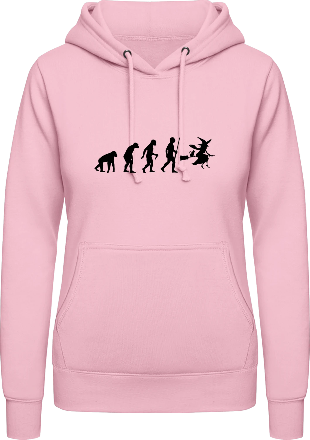 Witch Evolution - Baby pink AWDis ladies hoodie - Front