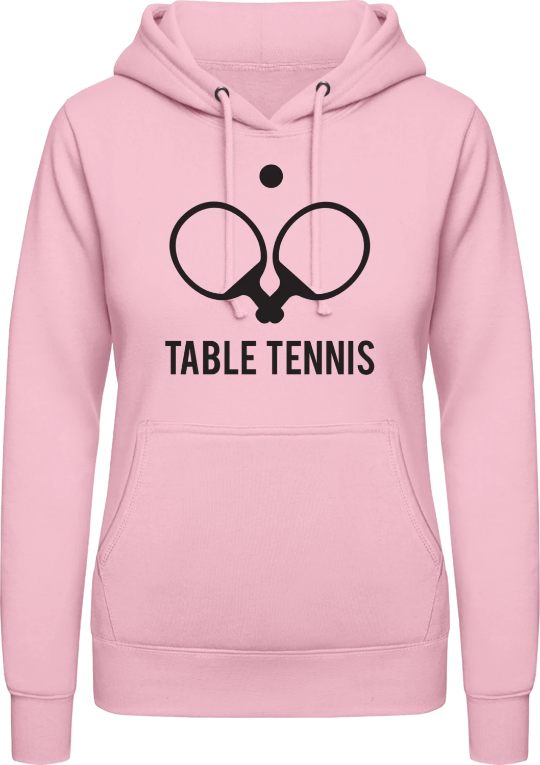 Table Tennis - Baby pink AWDis ladies hoodie - Front