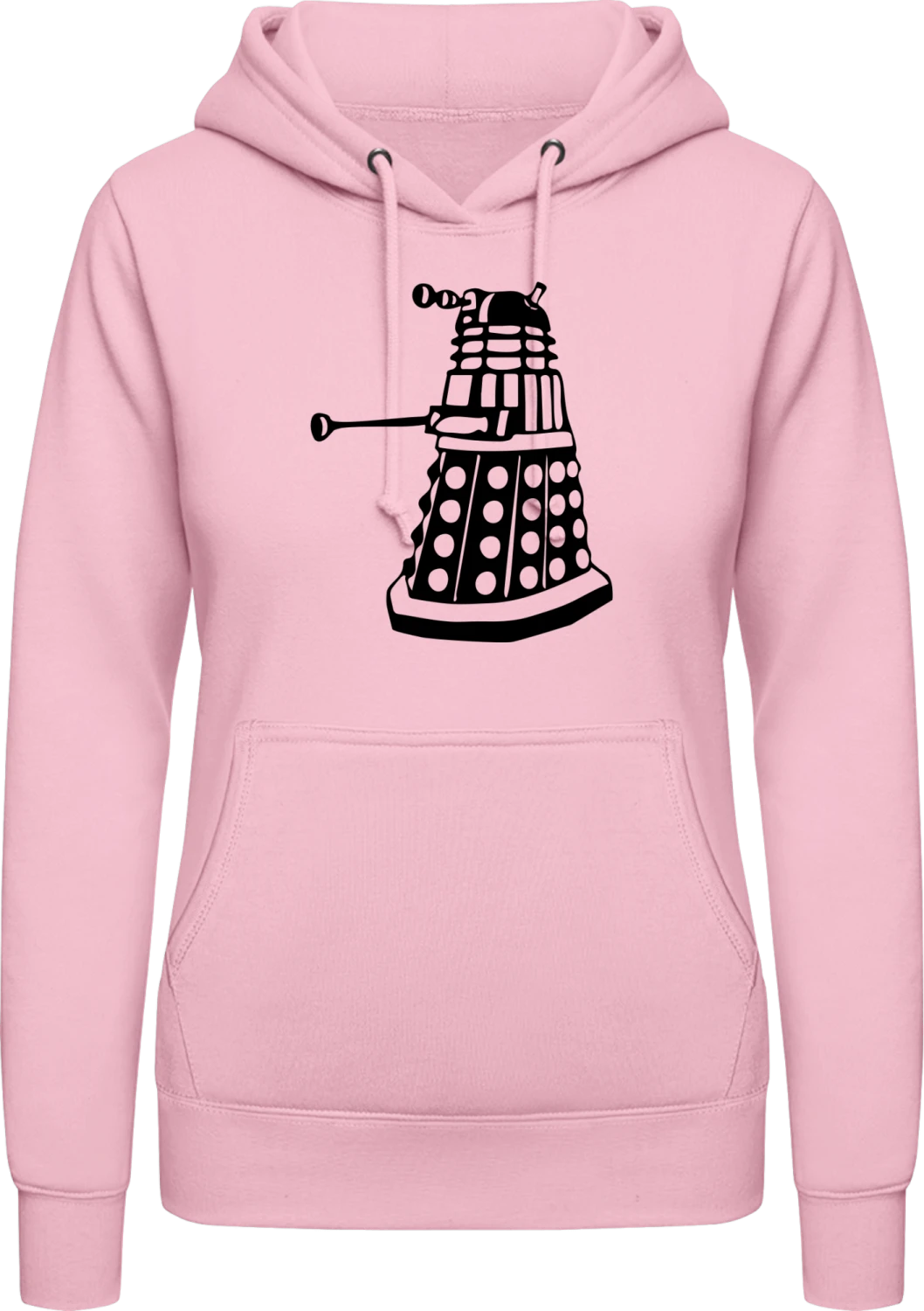 Dalek - Baby pink AWDis ladies hoodie - Front