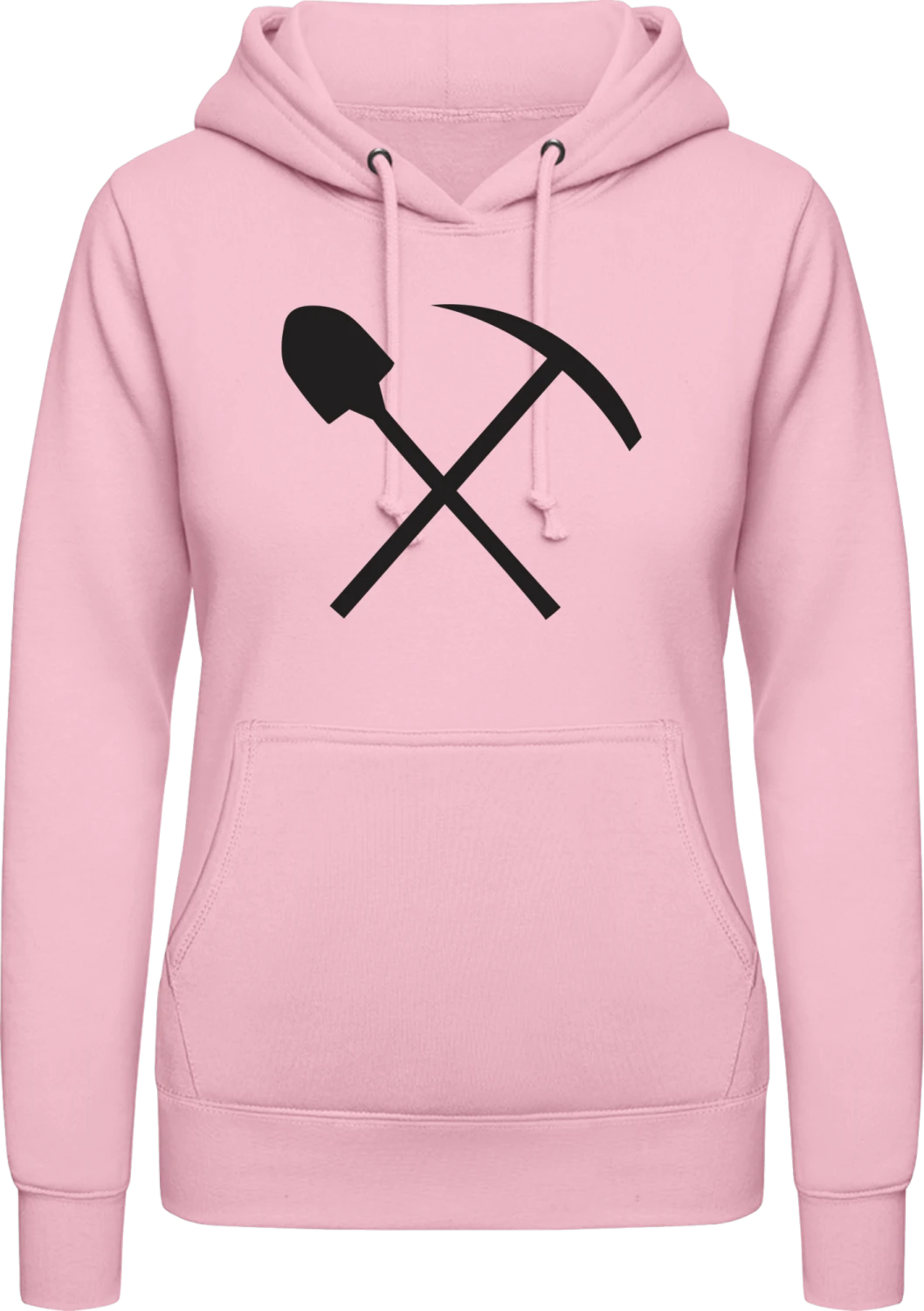 Shoveling Tools - Baby pink AWDis ladies hoodie - Front