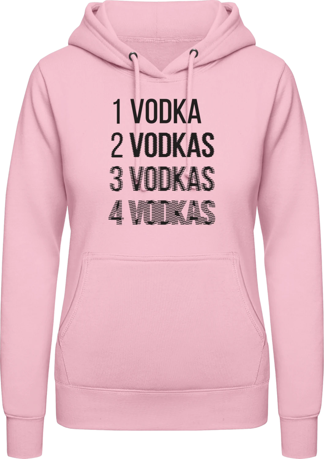 One Vodka Two Vodkas Drunk - Baby pink AWDis ladies hoodie - Front