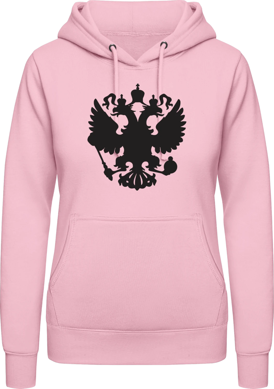 Russian Eagle Flag - Baby pink AWDis ladies hoodie - Front