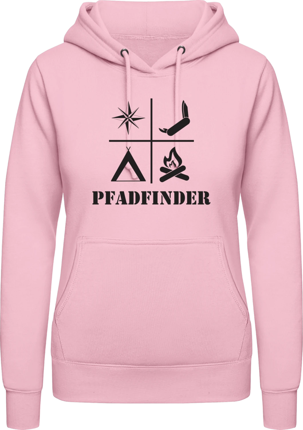 Pfadfinder - Baby pink AWDis ladies hoodie - Front