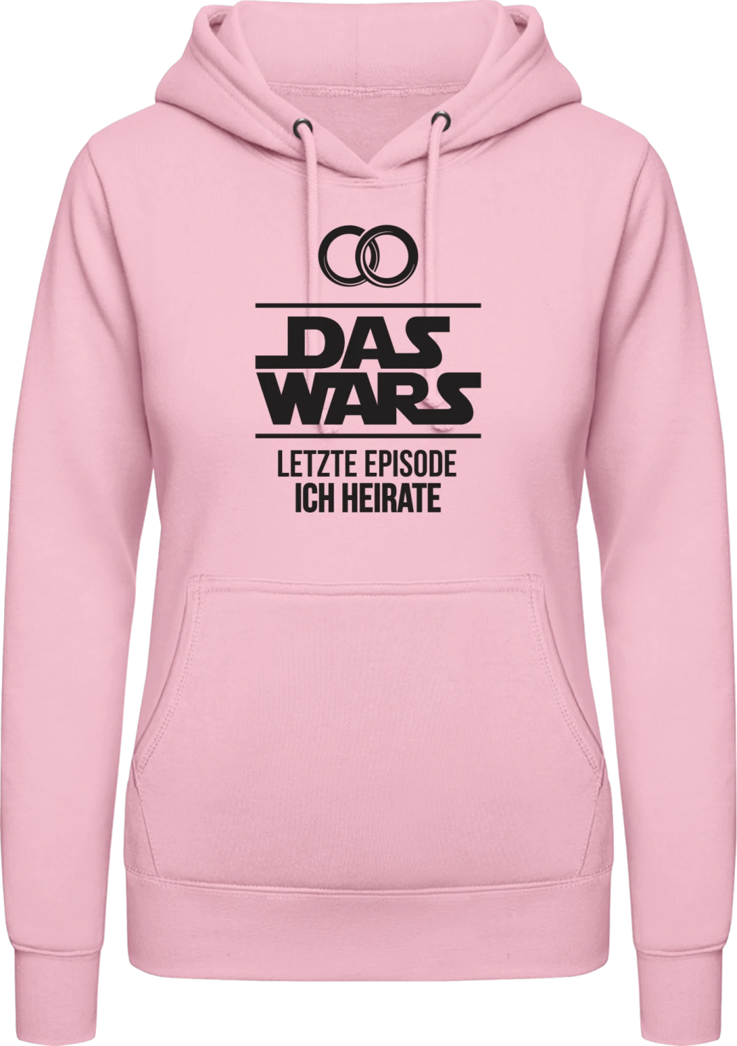 DAS WARS Junggesellenabschied - Baby pink AWDis ladies hoodie - Front