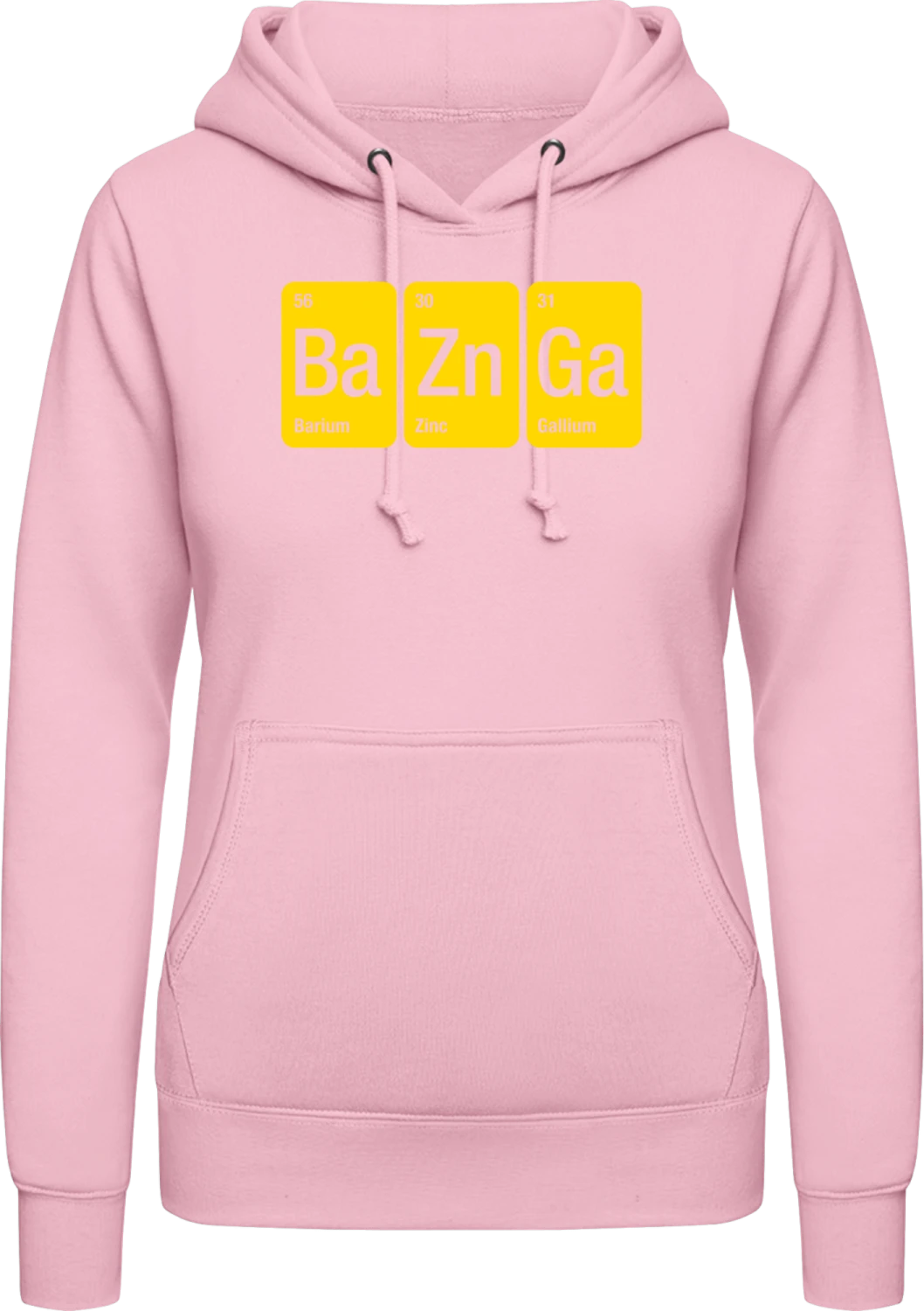 Bazinga - Baby pink AWDis ladies hoodie - Front