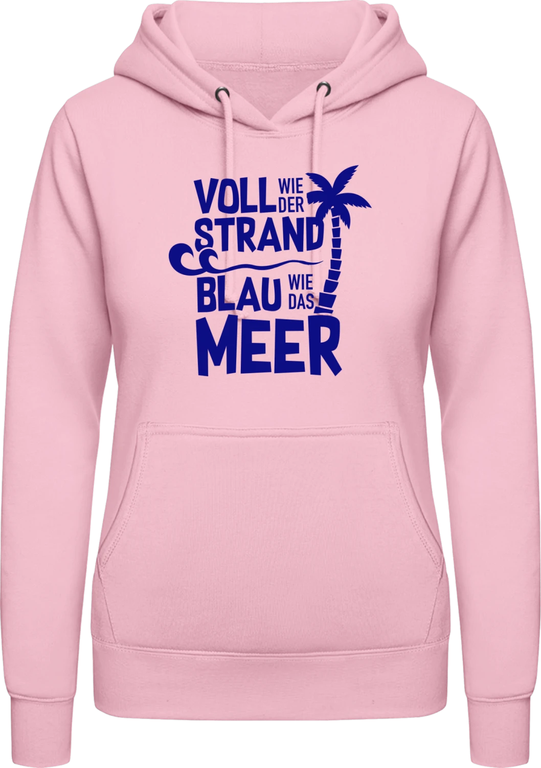 Voll wie der Strand blau wie das Meer - Baby pink AWDis ladies hoodie - Front