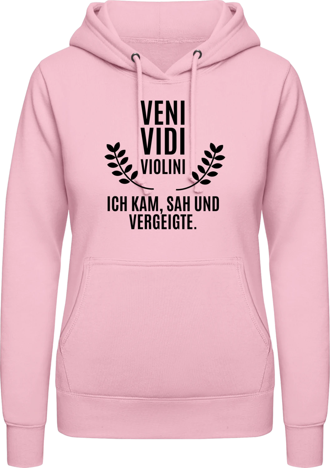 Ich kam, sah und vergeigte Schule - Baby pink AWDis ladies hoodie - Front