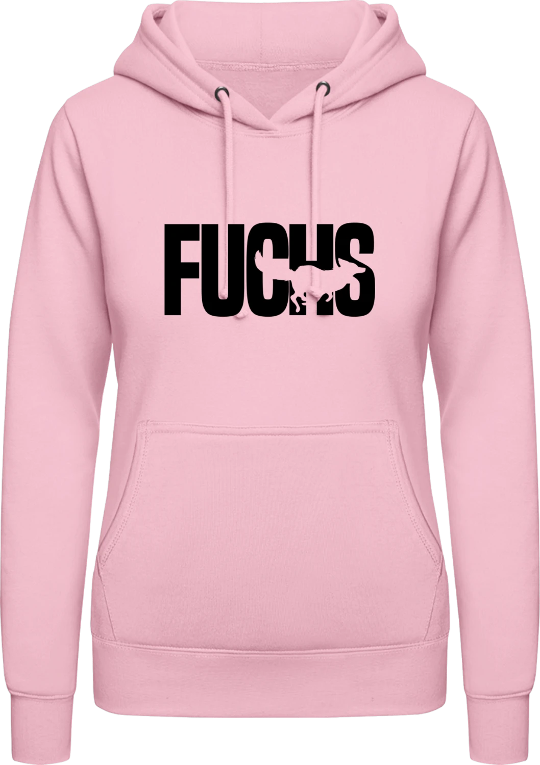 Fuchs Schriftzug - Baby pink AWDis ladies hoodie - Front