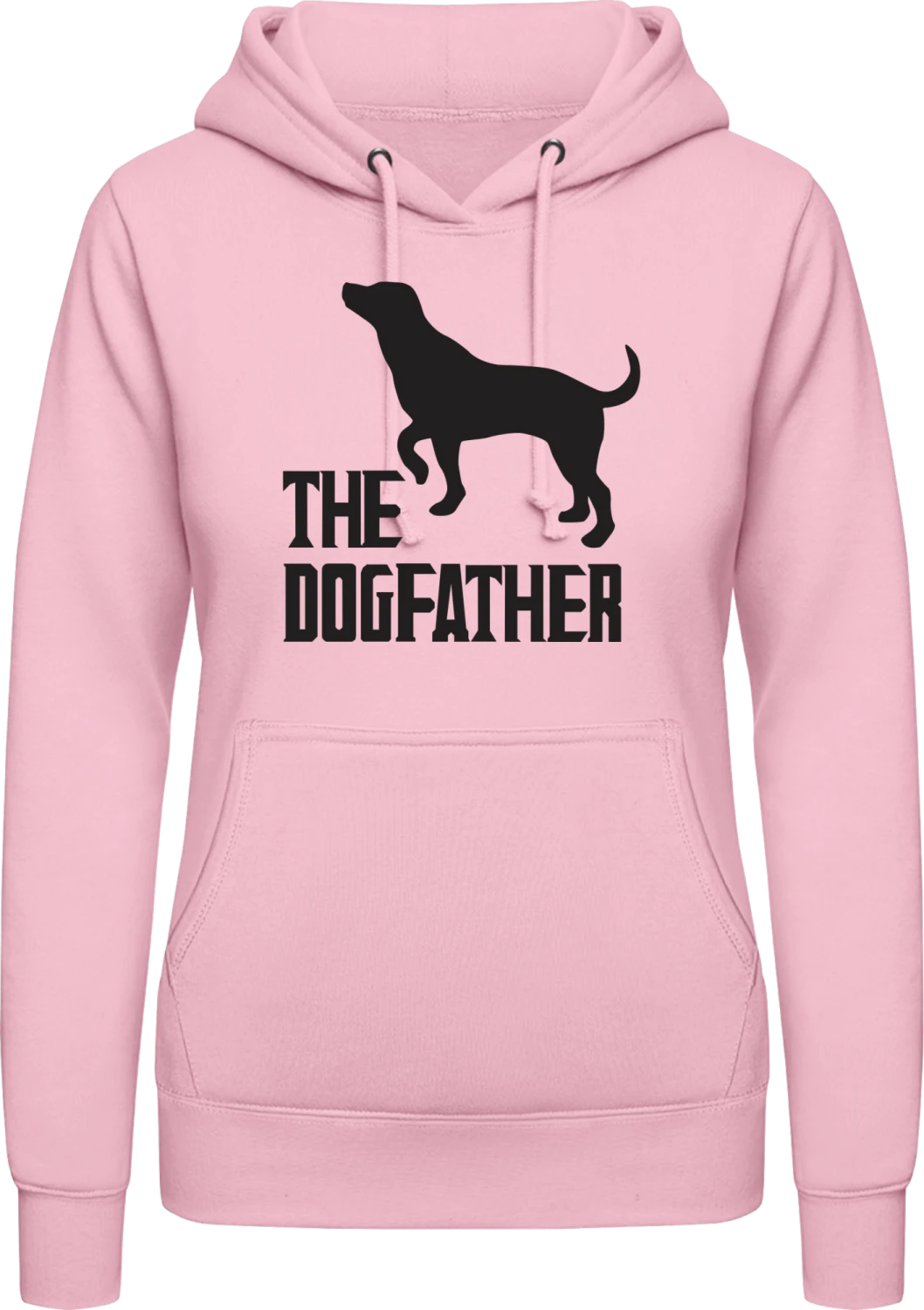 The Dogfather With Dog - Baby pink AWDis ladies hoodie - Front