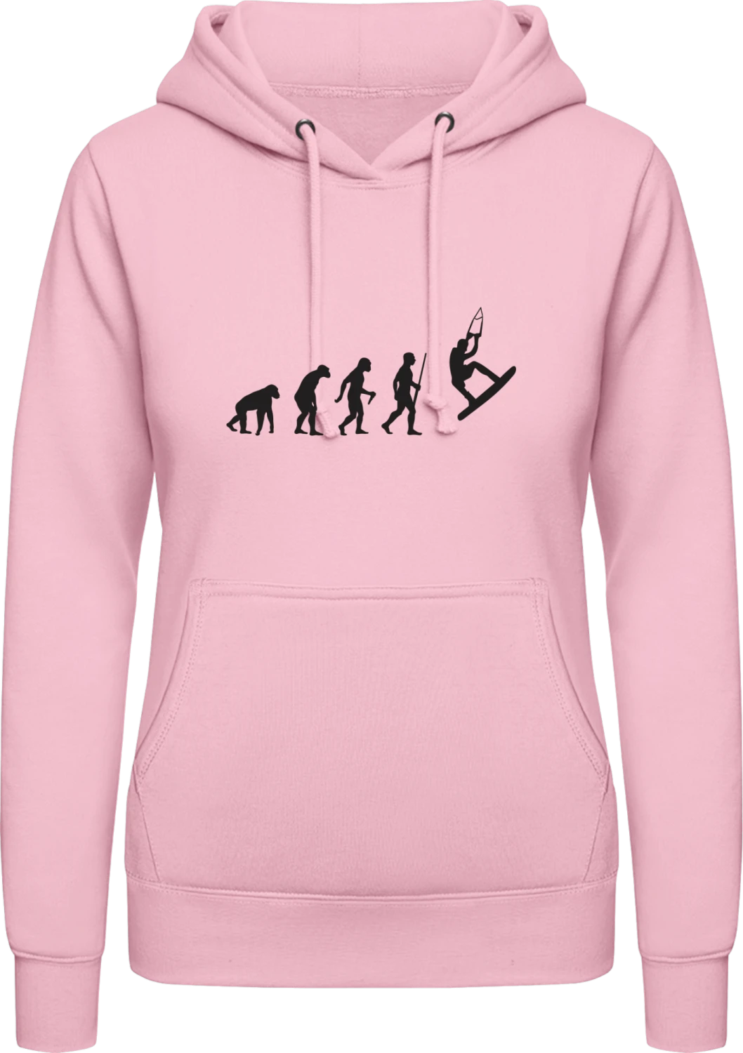 Wakeboarder Evolution - Baby pink AWDis ladies hoodie - Front