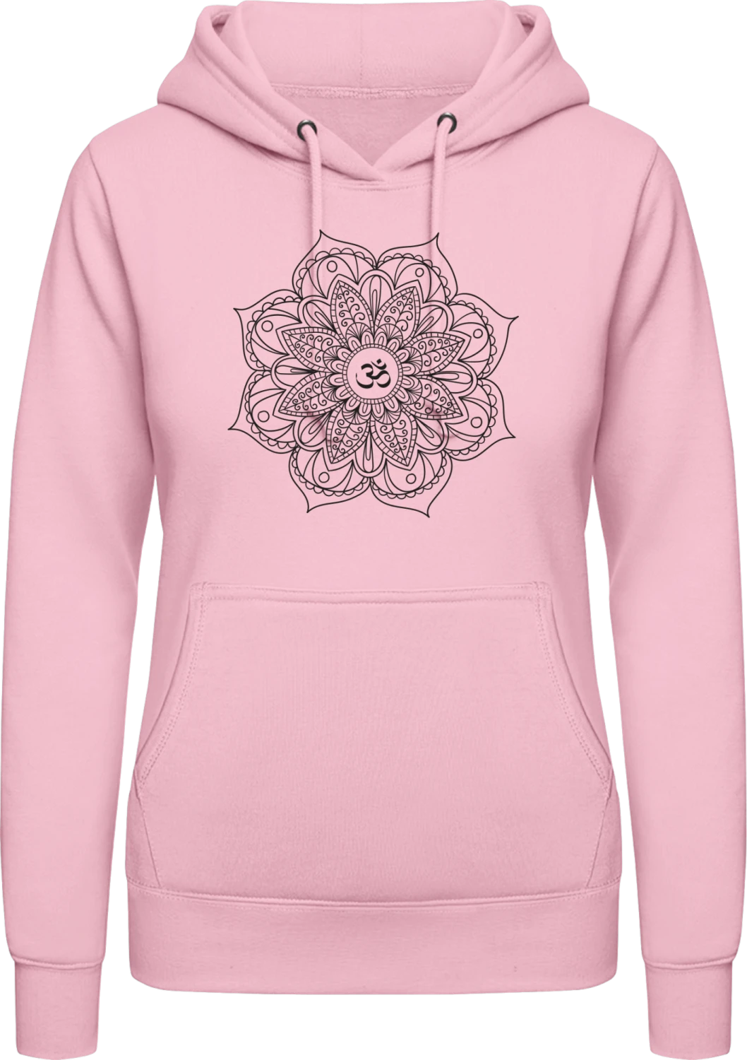 Yoga Chakras - Baby pink AWDis ladies hoodie - Front