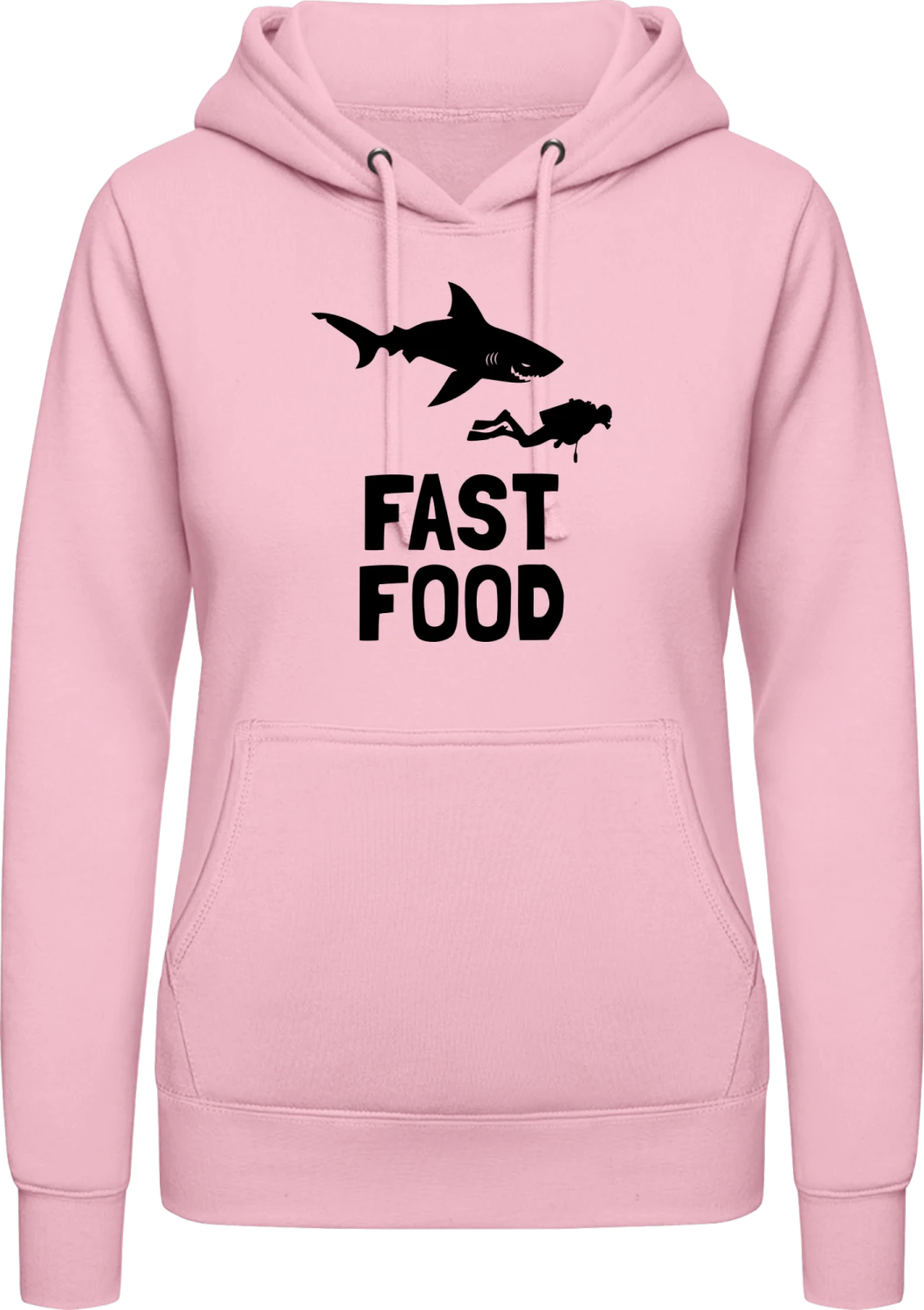 Diver Fast Food - Baby pink AWDis ladies hoodie - Front